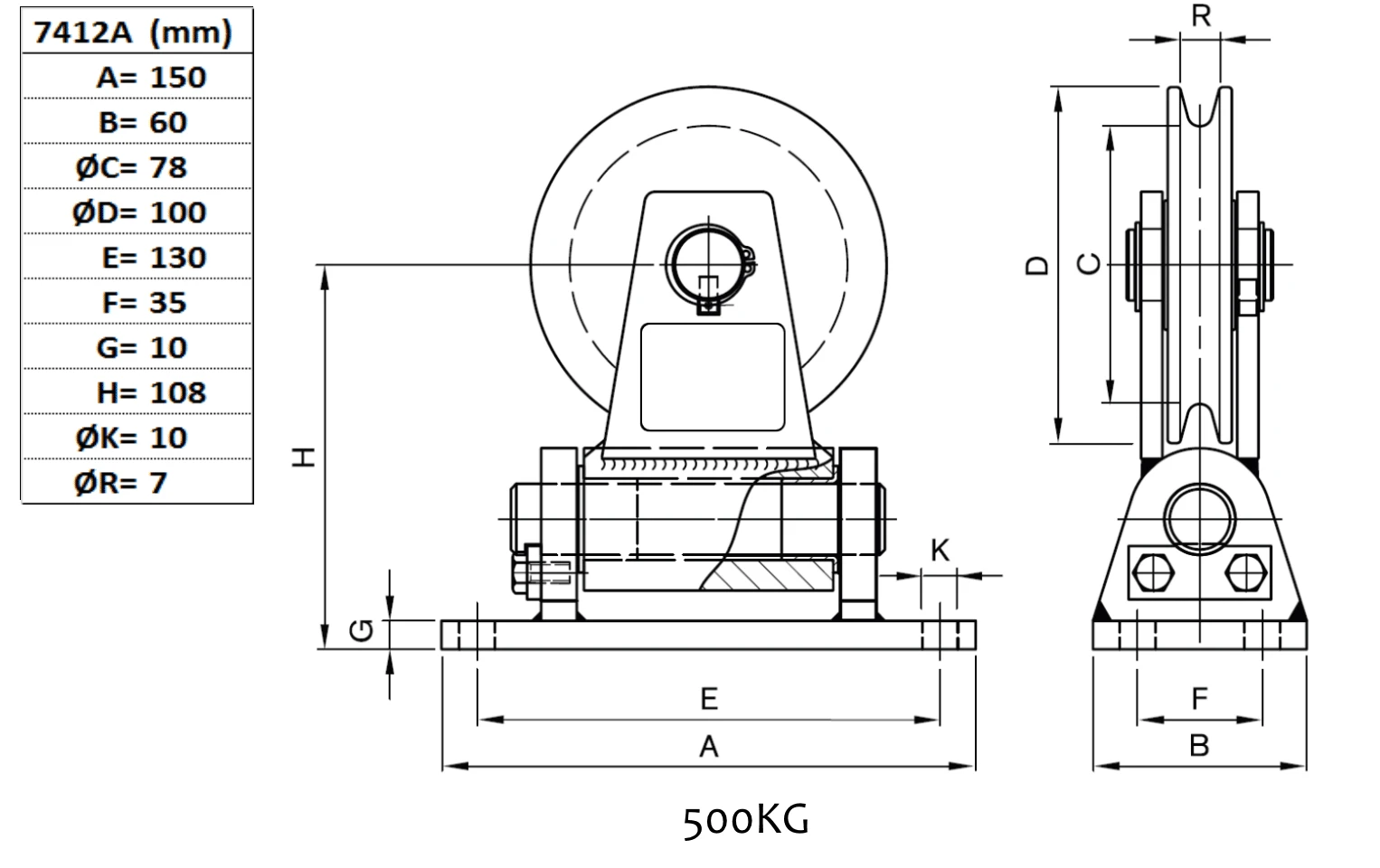 Ledat brytblock 500 kg