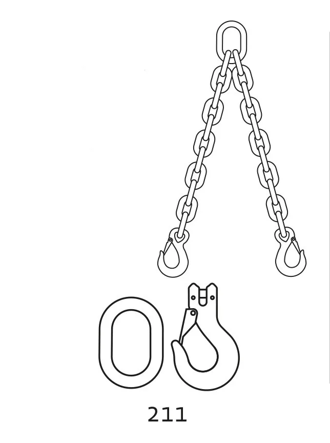 Lyftkätting 2-part 1,6 ton, 3 m, lastkrok-gaffel, klass 8, 6 mm - Bild 2