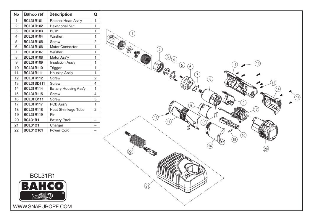 Reservdel BCL31R101 till spärrhandtag BCL31R1