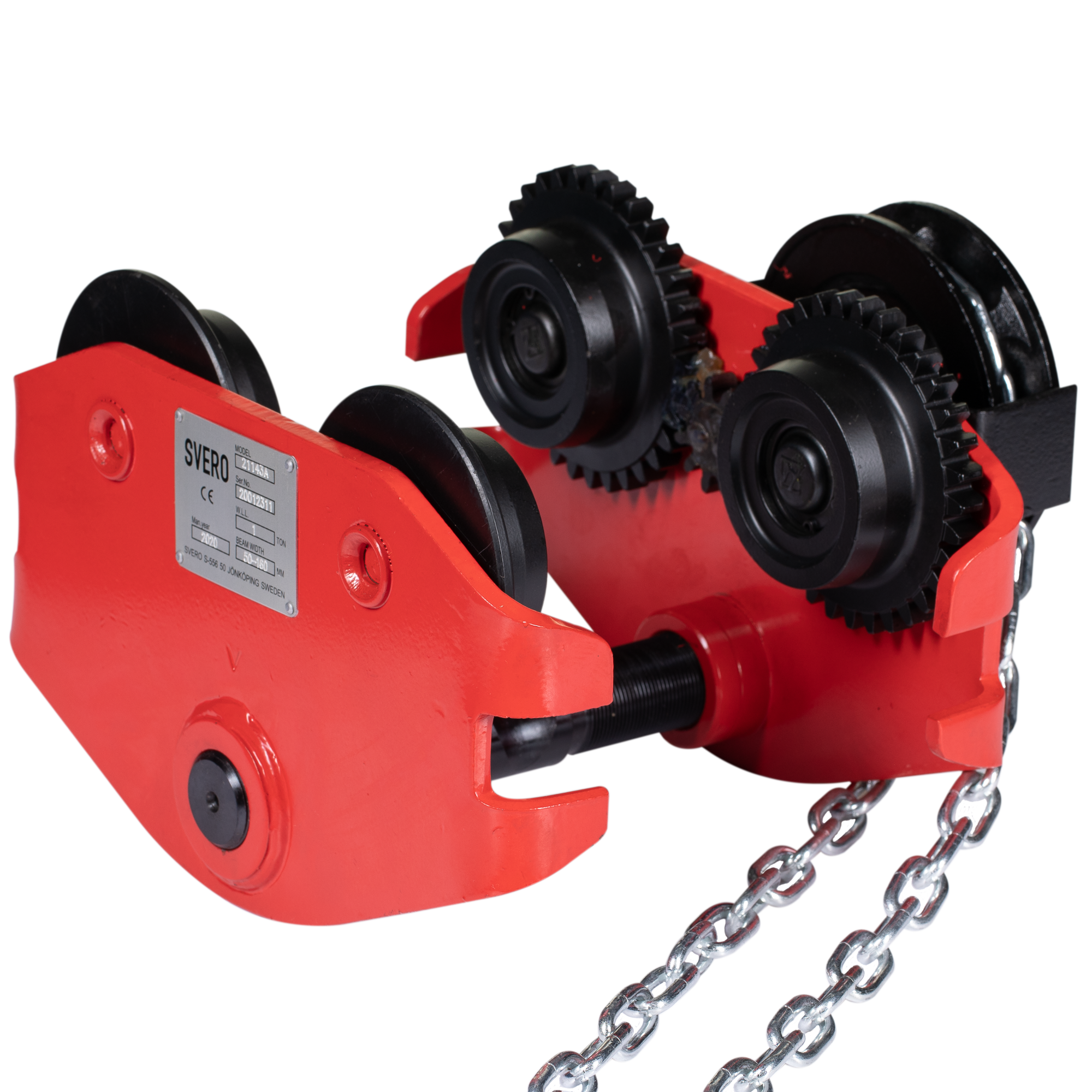 Balkvagn 1000 kg kättingdriven 3 m, 50-160 mm - Bild 2