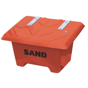Sandbehållare 65L Orange, flyttbar med truck