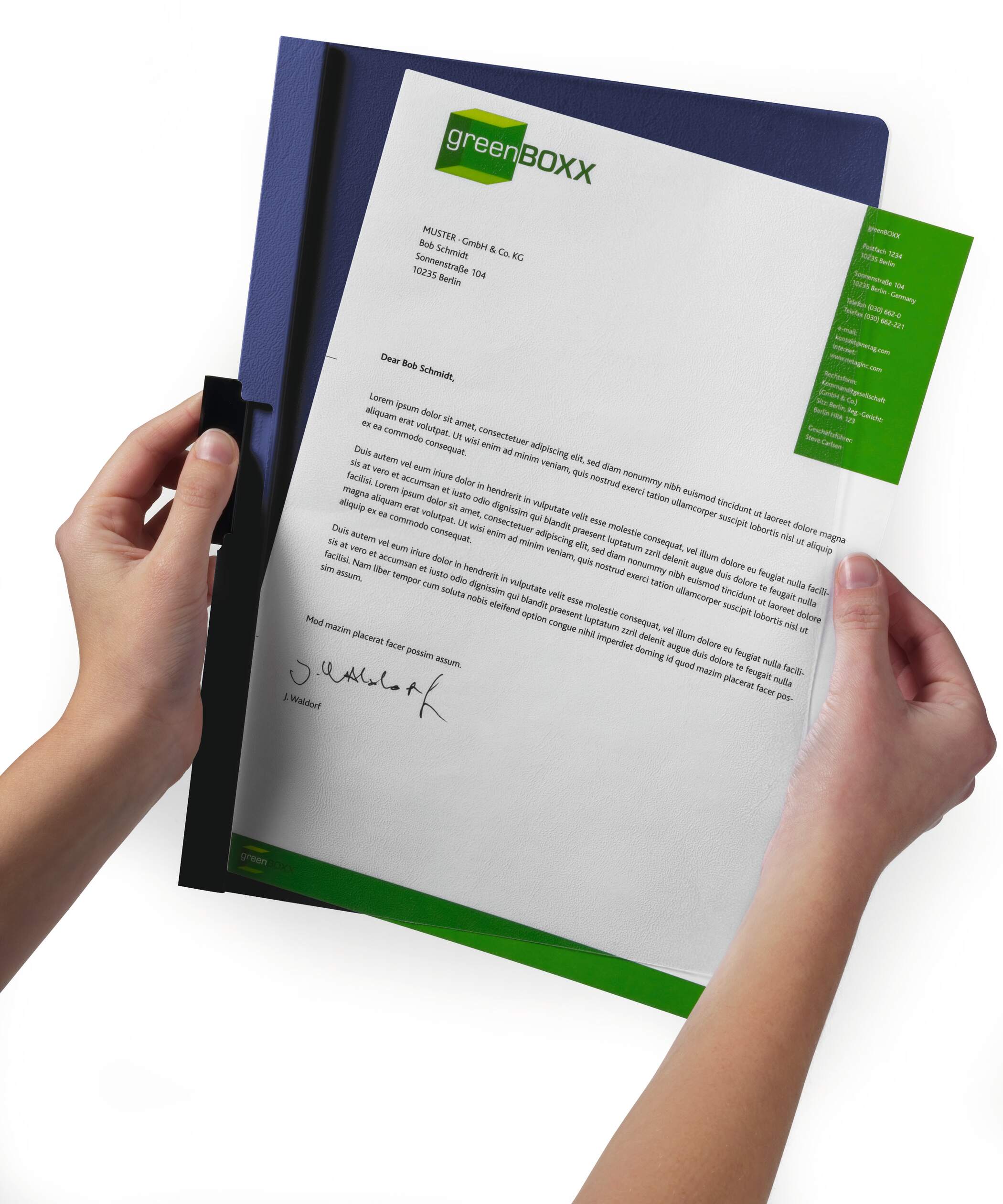 Klämmapp DURACLIP® 30 A4, blå - Bild 6