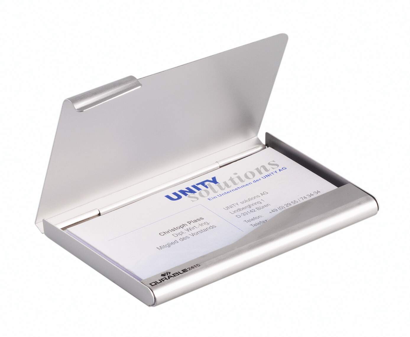 Visitkortsask BUSINESS CARD BOX aluminium, 20 kort, outlet - Bild 2
