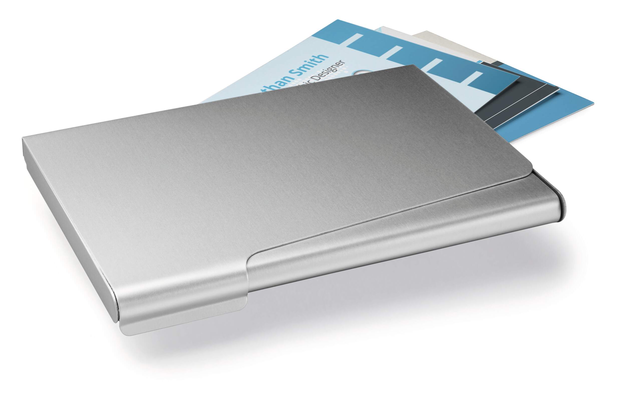 Visitkortsask BUSINESS CARD BOX aluminium, 20 kort, outlet - Bild 4