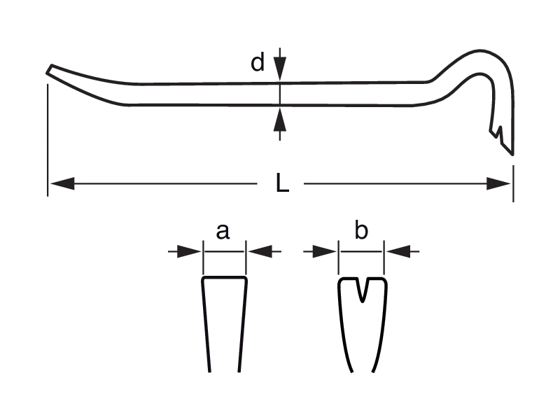 Kofot Bahco PREMIUM, 625 mm, böjd och flat ände - Bild 11