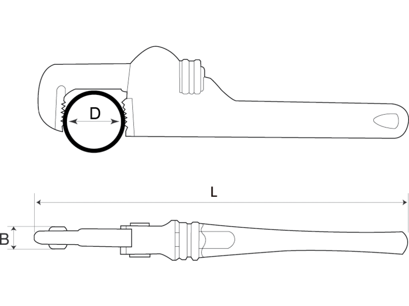 Rörtång Bahco, aluminium, 253 mm - Bild 5