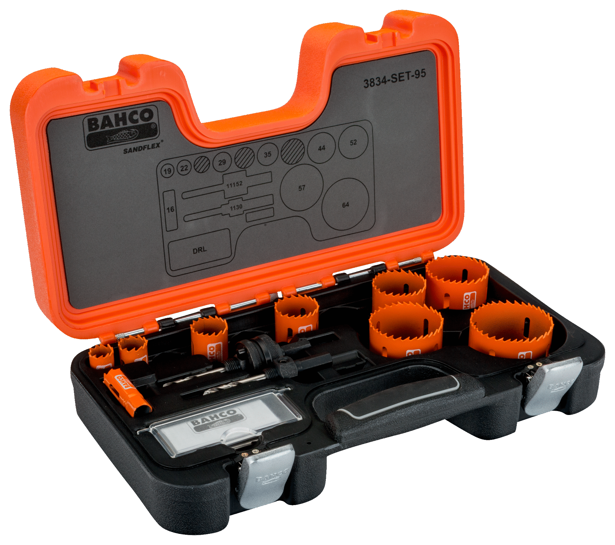 Bahco Sandflex® bimetallhålsågssats för metall och träskivor 16 mm-64 mm, 12 st