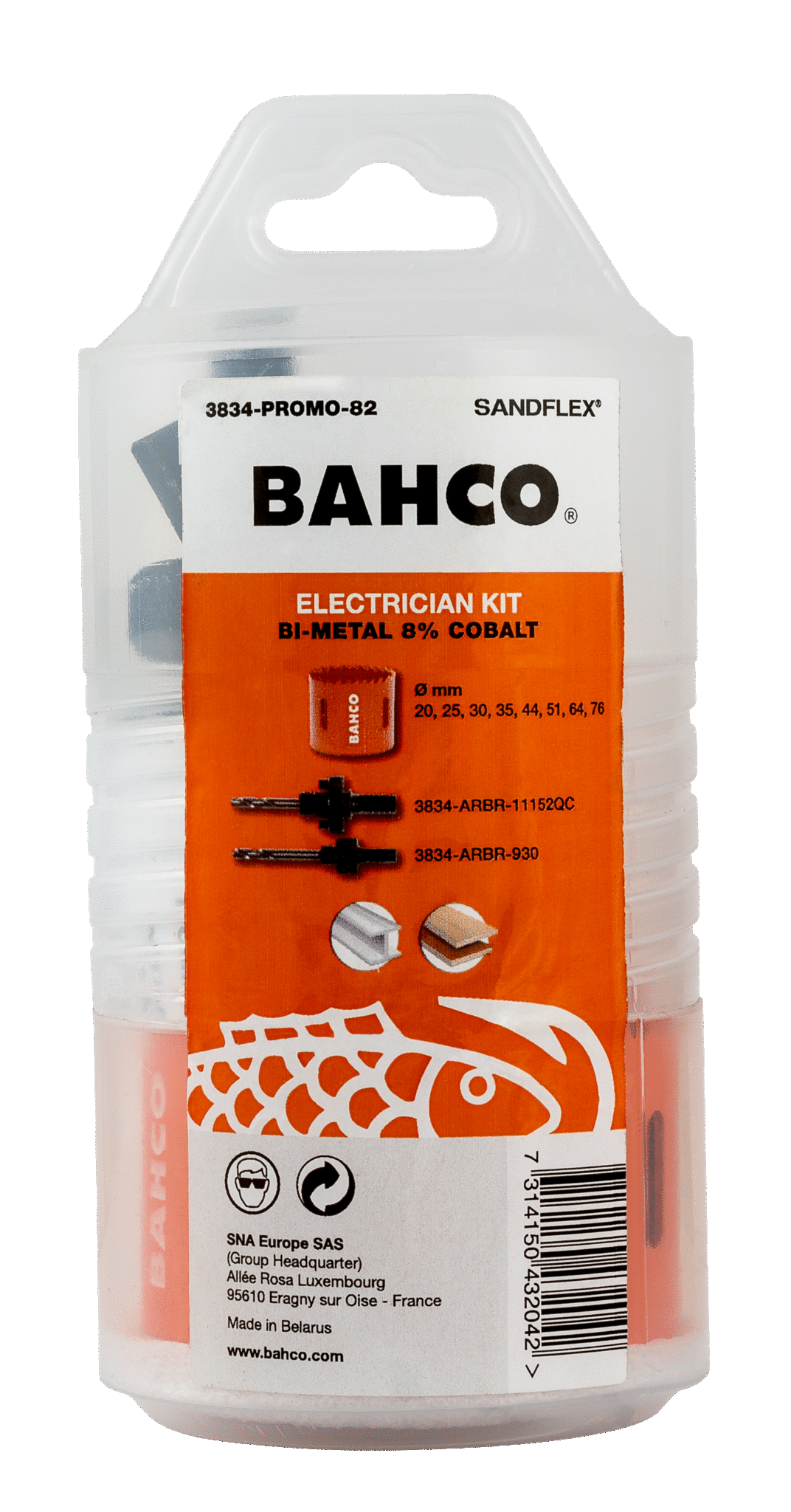 Bahco Sats med Sandflex® bimetallhålsågar 20–76 mm, 10 delar